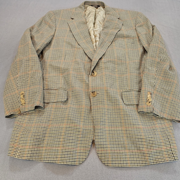 Vintage Paul Stuart Houndstooth Tweed Blazer Made in Canada‎ Mens